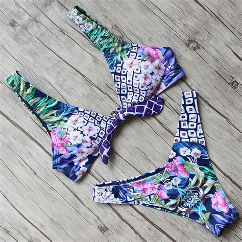 Sexy Bikini Set 2017 Swimsuit Women Push Up Swimwear Thong Bottom