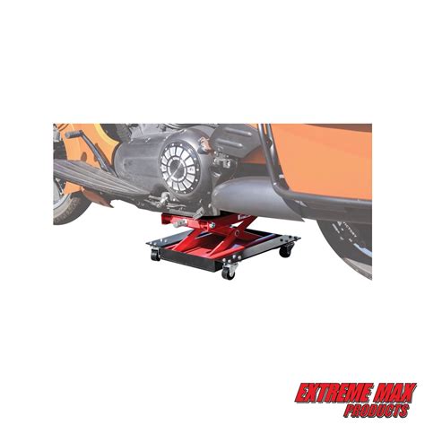 Extreme Max 50015059 1100 Lb Wide Motorcycle Scissor Jack With Dolly