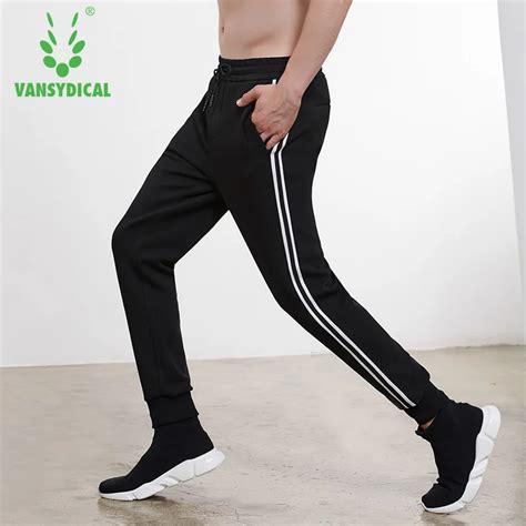 vansydical striped sports running pants men s side letters gym sweatpants autumn winter outdoor