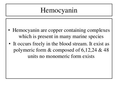 Biological Oxygen Carriers Hemoglobin Hemocyanin Hemerythrene Hill