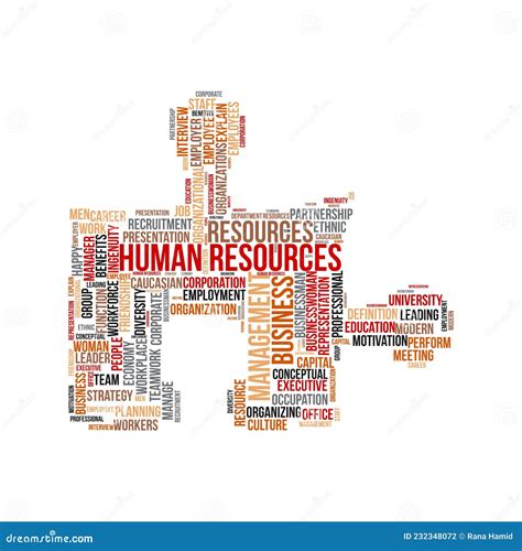 Human Resources Word Cloud Concept With Puzzle Symbol Stock Vector