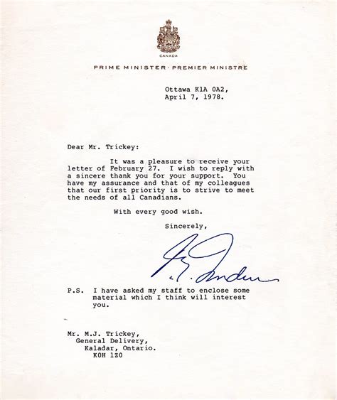 A Letter From Prime Minister Trudeau This Letter To Melvil Flickr