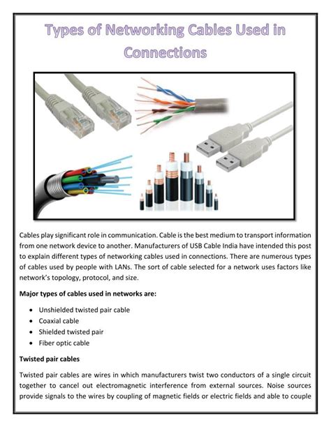Ppt Types Of Networking Cables Used In Connections Powerpoint