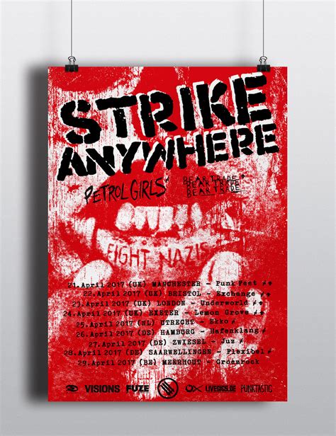 Strike Anywhere Tour Poster • Angry Beard Design