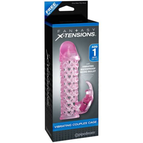 fantasy xtensions pink vibrating couples cock cage penis sleeve sex toy 603912347029 ebay