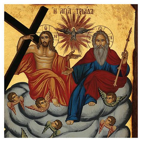 Greek Orthodox Holy Trinity Serigraph Icon 30x20 Cm Online Sales On