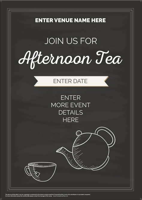 Afternoon Tea Flyer Promote Your Pub