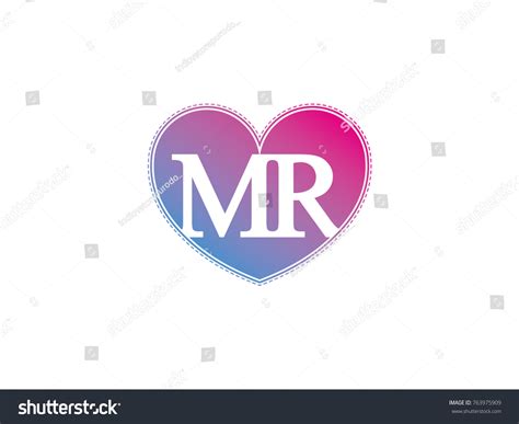 Initial Letter Mr Heart Symbol Logo Stock Vector Royalty Free 763975909