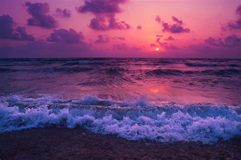 Water Ocean Horizon Sky Wind Wave Wallpaper Sunset Wallpaper