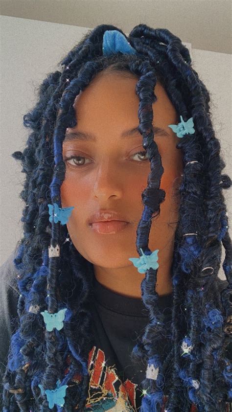 Protective Hairstyle Blue Passion Twists Blue Hair Aesthetic Twist