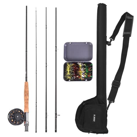 LEO 9 Fly Fishing Rod And Reel Combo With Carry Bag 20 Flies Complete