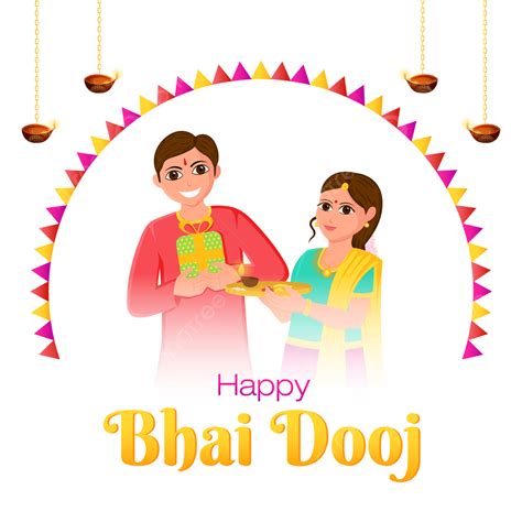 Happy Bhai Dooj Vector Art Png Bhai Dooj Happy Diwali Festival Bhai