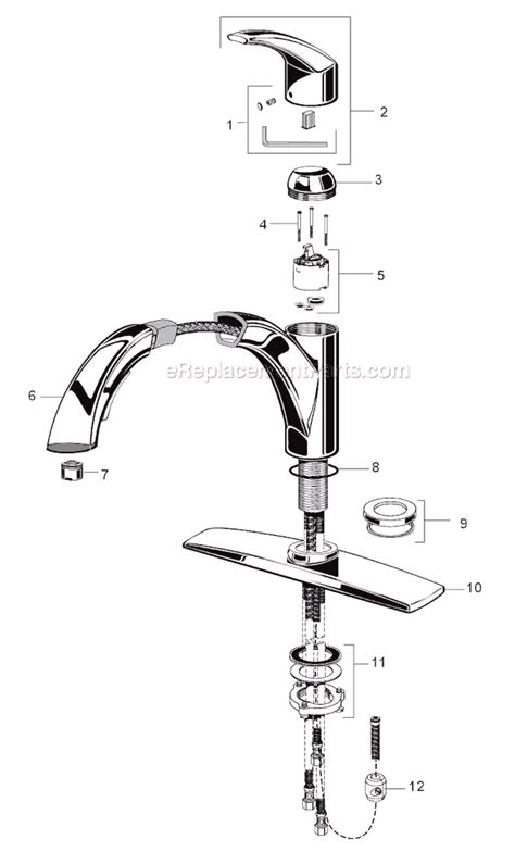 Whether your american standard kitchen faucet has a lever installed on top of. American Standard 4101.100 Parts List and Diagram ...