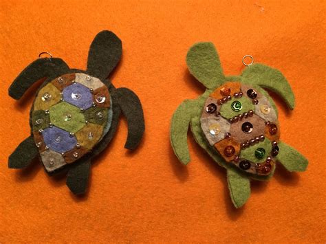Sea Turtle Ornaments Handmade Felt Ornament Felt Ornaments Christmas