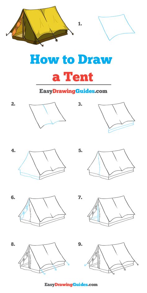 How To Draw A Tent Really Easy Drawing Tutorial