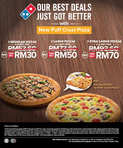 Dominos 2 Pizza Deal Regular Rm30 Normal Price Rm5360 Large Rm50