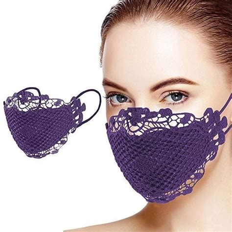 Purple Lace Couture Collection Face Mask In 2021 Lace Face Mask