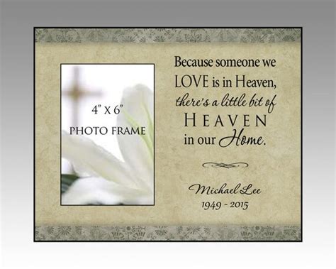 Personalized Bereavement Picture Frame Because Someone We