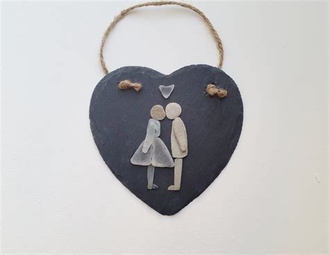 Engagement Anniversary Gift Pebble Art Kissing Couple on | Etsy ...