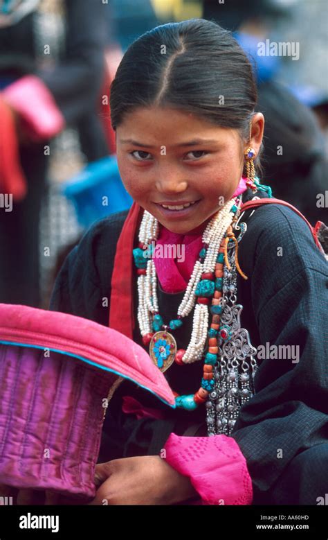 Ladakhi Girl In Traditional Dress Ladakh Festival Leh Ladakh Jammu And