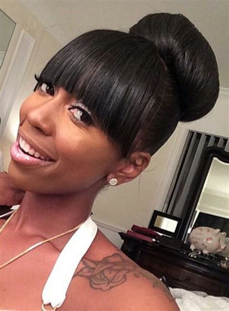 28 Black Hairstyles With Bangs And Buns Hairstyle Catalog