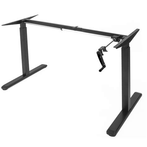Buy Vivo Black Manual Height Adjustable Stand Up Desk Frame With Hand