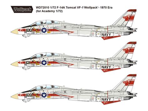 Aeroscale Wolfpak Vf 1 Wolfpack F 14 S Wolf Pack Decal Sheets Hatton