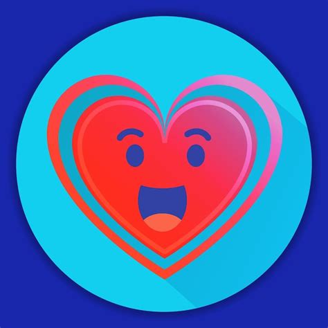 Premium Vector Heart Emoj Smiling Cute Cartoon Kawaii Smiling Character