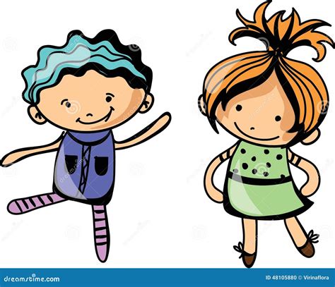 Cute Cartoon Kidsvector Stock Vector Illustration Of Cute 48105880