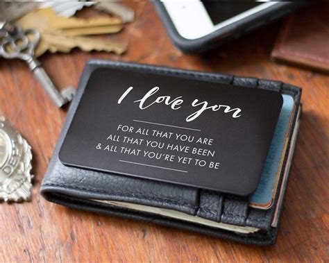 Amazon Com Wallet Card Love Note Engraved Aluminum Anniversary Gifts