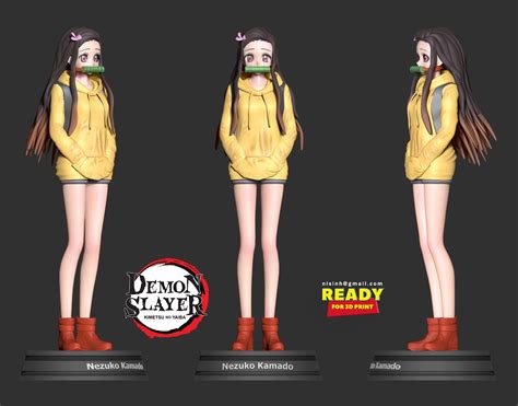 Nezuko Kamado Demon Slayer Fanart Modelo De Impresión 3d In Mujer