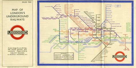 First Edition Of The Harry Beck London Underground Diagrammatic Fold