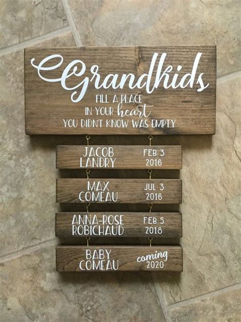Personalized Grandkids Sign With Names Grandchildren Sign