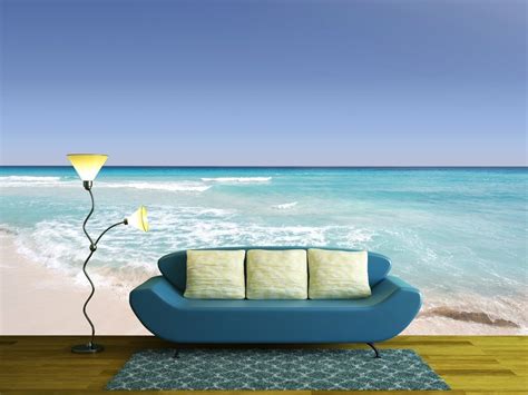 Wall26 Tropical Seascape Of Sea Waves Under Blue Sky Removable Wall