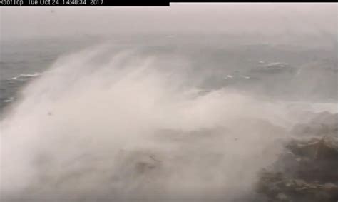 Historic Two Story Waves Pounding Lake Superior Shown On Webcam