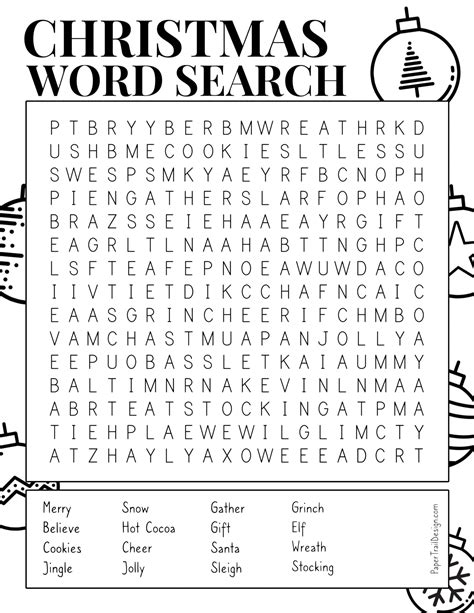 Christmas Word Search Printable Activities Crossword Puzzles Printable