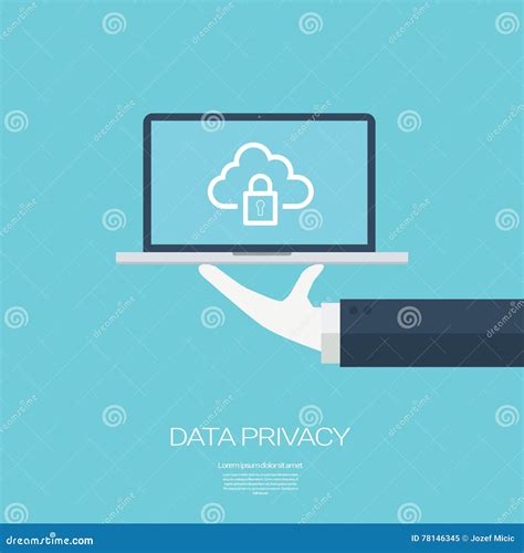 Data Privacy In Cloud Computing Technology With Digital Devices Icons