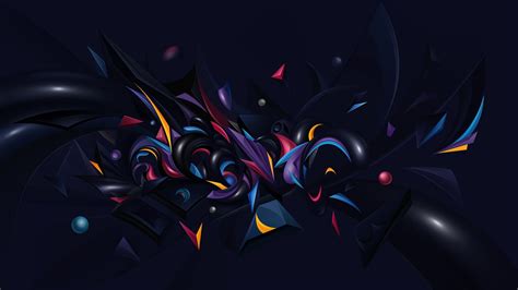 Wallpaper Digital Art Simple Background Abstract 3d Space