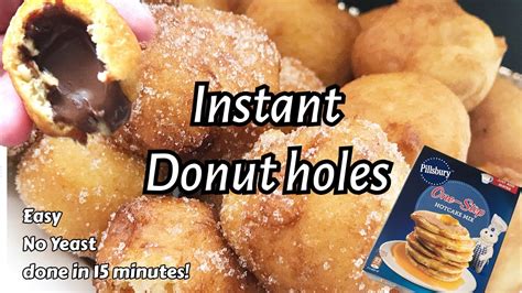 No Yeast Donut Holes How To Make Donut Using Pancake Mix Simple