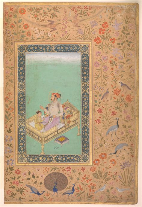 Painting By Nanha The Emperor Shah Jahan With His Son Dara Shikoh