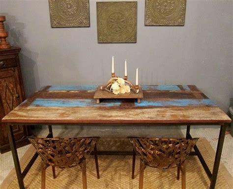 Maybe you would like to learn more about one of these? Blue Rustic Modern Dining Table - Eclectic - Dining Room ...