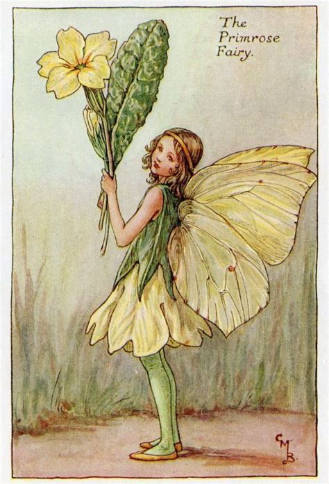 Primrose Flower Fairy Vintage Print 1930s Cicely Mary Barker Spring