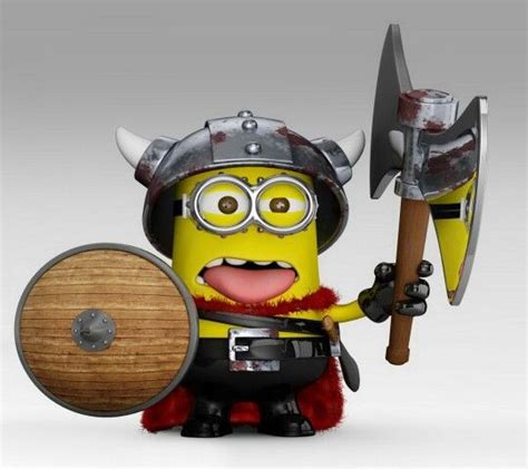 Minion Viking With Shield And Axe Minions Gathered Together To