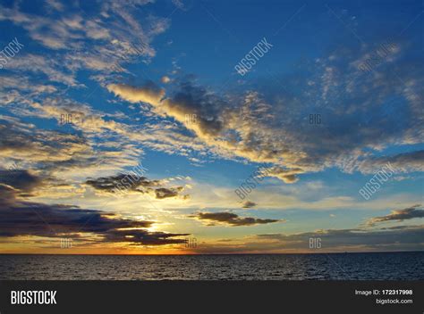 Sunrise On Sea Beauty Image And Photo Free Trial Bigstock