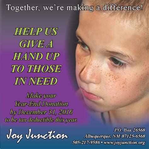 Year End Giving Is Fast Approaching Help Joy Junction Keep Giving A