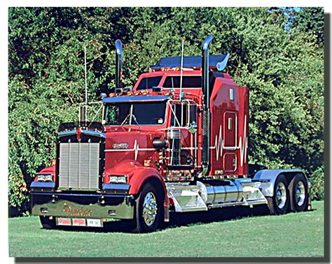 red kenworth big rig richard stockton truck poster truck posters