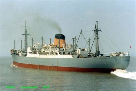 Old Photo Of Cargo Ship Ionic Burning Oil Merchant Navy Navy Special