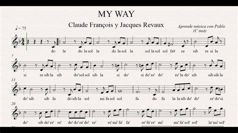 My Way Flauta Violín Oboe Partitura Con Playback Acordes