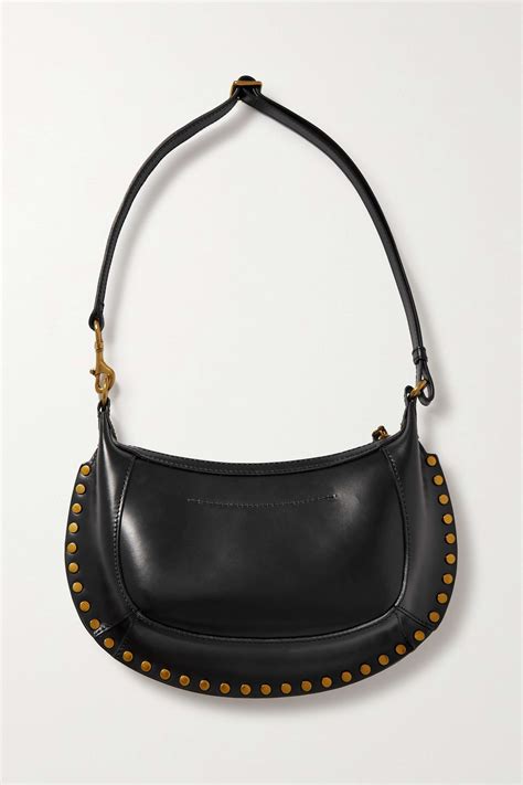 Black Oskan Moon Studded Leather Shoulder Bag Isabel Marant Net A