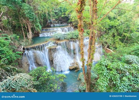 Deep Forest Waterfall In Kanchanaburi Thailand Stock Photo Image Of